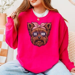 Yorkie Dog Mom Sweatshirt, Yorkshire Terrier Sweatshirt, Cute Animal Shirt, Gift for Pet Lovers, Animal Lover Gift, Cozy Dog Mom Sweater