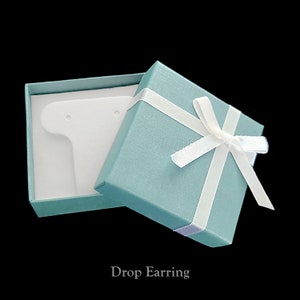 Teal Blue Ribbon Jewelry Gift Box, Bridal Gift Box, Paper Box, Earring Box, Necklace Box, Ring Box, Bracelet Box, Bridesmaid Jewelry Boxes image 4