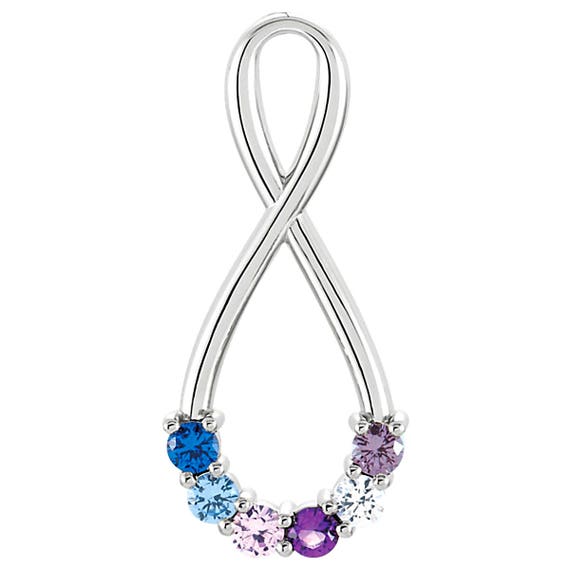 Family 1 to 6 Birthstone Infinity Slide 