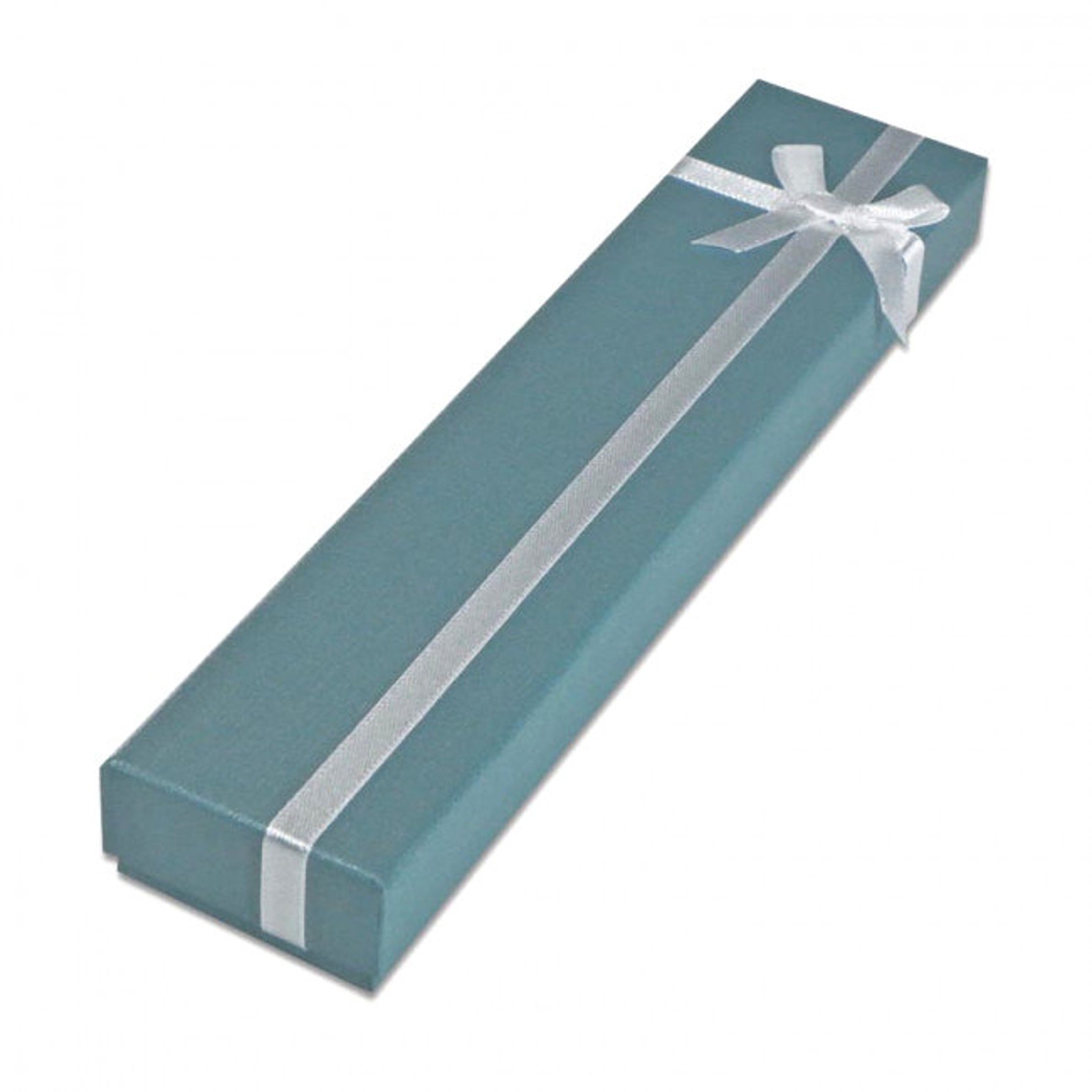 Teal Blue Ribbon Jewelry Gift Box Bridal Gift Box Paper Box Etsy
