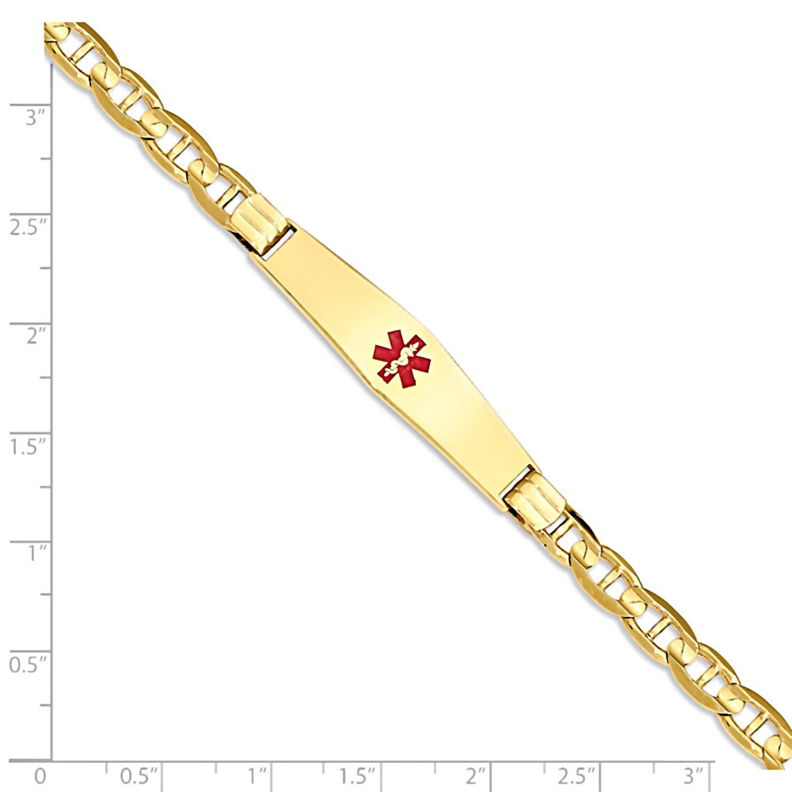 Customized 14K Yellow Gold Medical ID Bracelet Personalized | Etsy