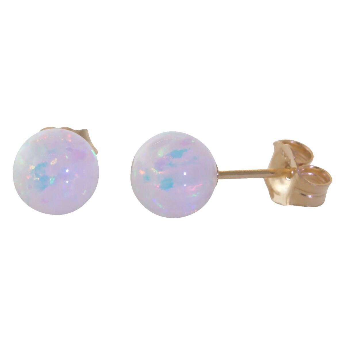 Lorraine 6mm Australian Fiery White Opal Ball Stud Post Etsy