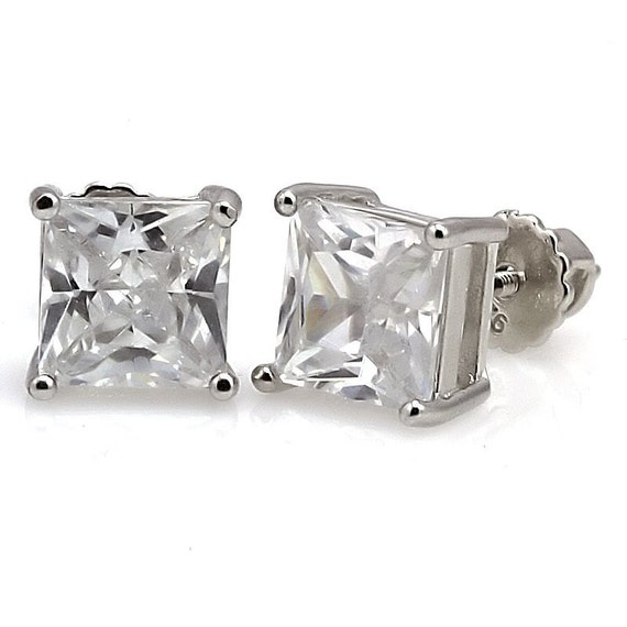 12.0ct 10mm Square Princess cut Russian Ice on Fire Diamond CZ