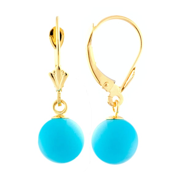 Turquoise ball drop sale earrings