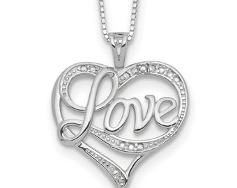 Ice on Fire CZ Love Heart Pendant Necklace, Solid 925 Sterling Silver, Love Heart Shaped Pendant, Valentines Day Gift, Endless Love Design