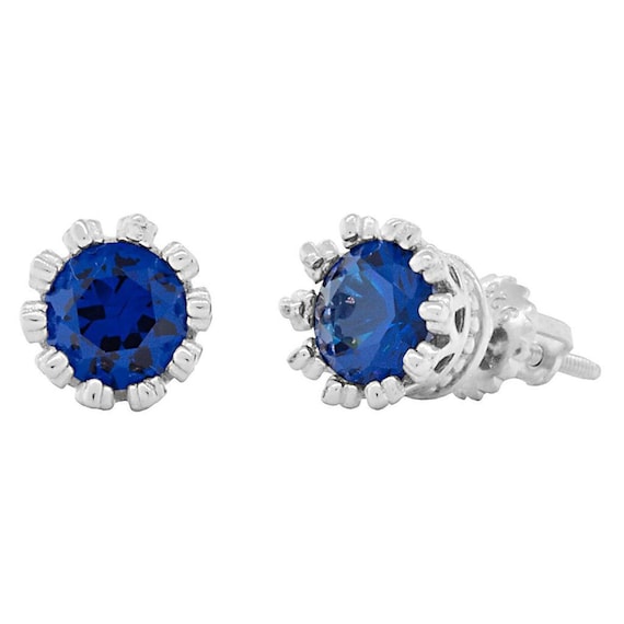 Sapphire screw back on sale earrings