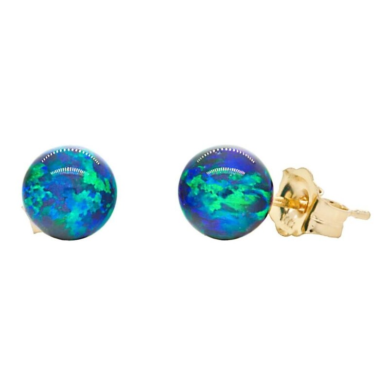 Multi Couleur Rose Bleu Blanc Opale de Feu gemme argent massif Stud Dangle Earrings