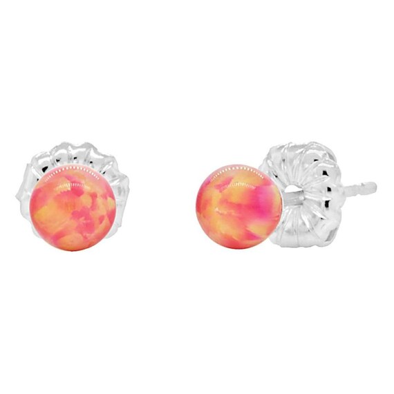 Opal Solid 925 Sterling Silver Stud Earrings