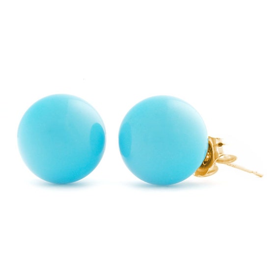 Turquoise ball earrings deals