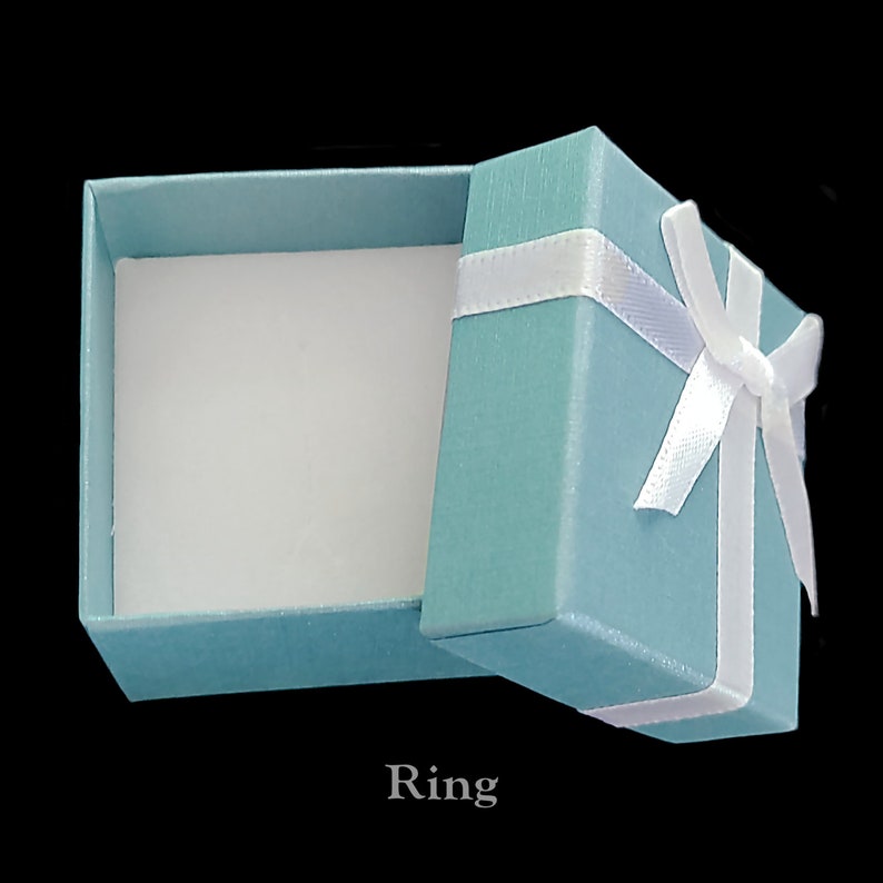 Teal Blue Ribbon Jewelry Gift Box, Bridal Gift Box, Paper Box, Earring Box, Necklace Box, Ring Box, Bracelet Box, Bridesmaid Jewelry Boxes image 6