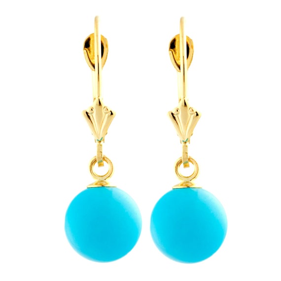 Turquoise ball drop earrings deals