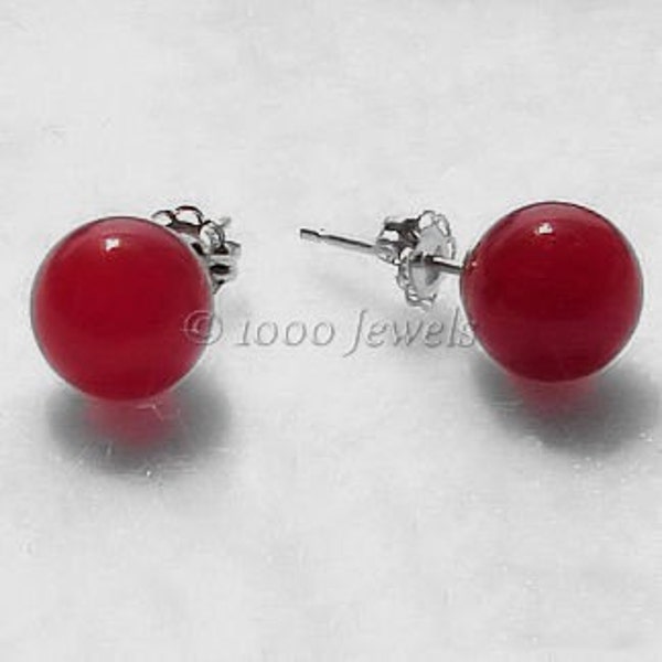 Red Ball Earrings Etsy