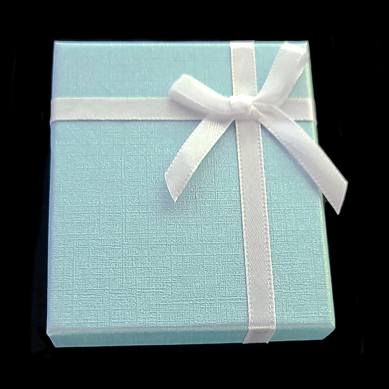 Teal Blue Ribbon Jewelry Gift Box, Bridal Gift Box, Paper Box, Earring Box, Necklace Box, Ring Box, Bracelet Box, Bridesmaid Jewelry Boxes image 7