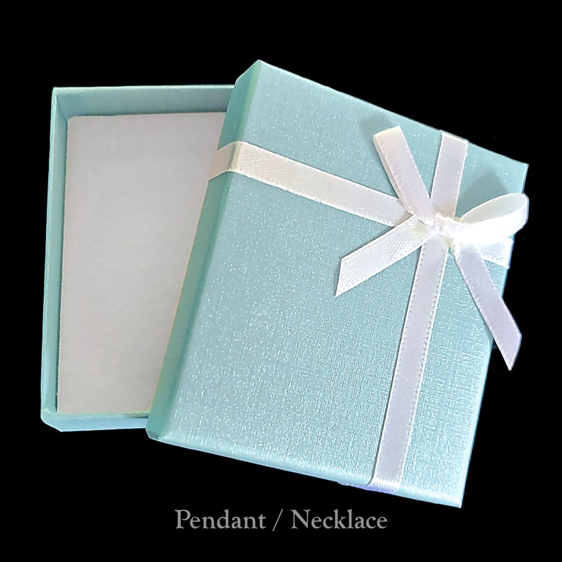 Teal Blue Ribbon Jewelry Gift Box, Bridal Gift Box, Paper Box, Earring Box, Necklace Box, Ring Box, Bracelet Box, Bridesmaid Jewelry Boxes image 8