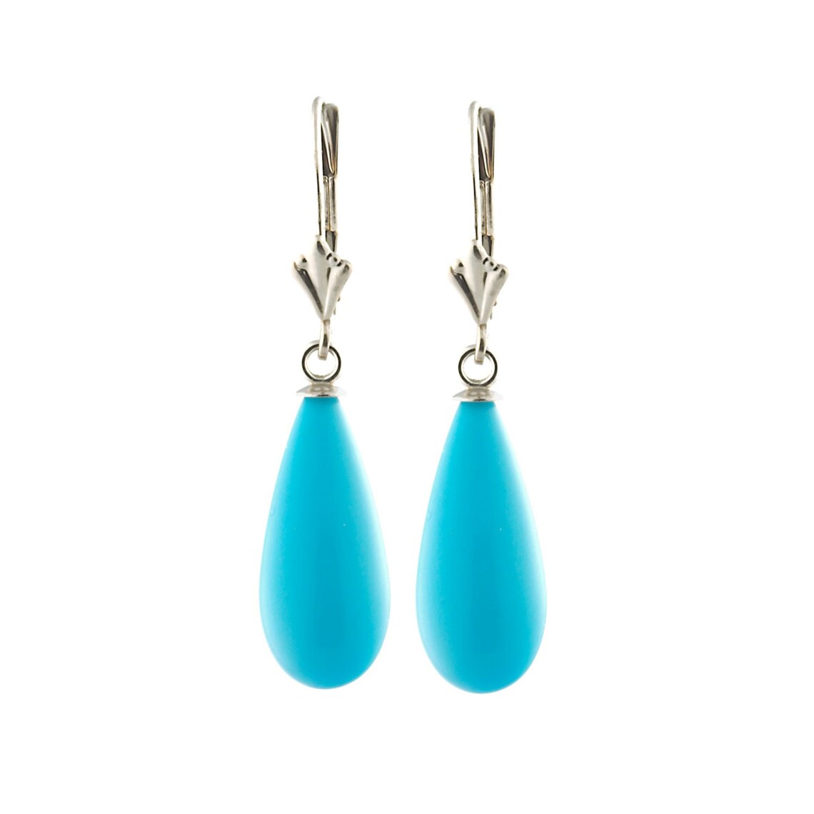 18mm Sleeping Beauty Turquoise Teardrop Lever Back Earrings - Etsy