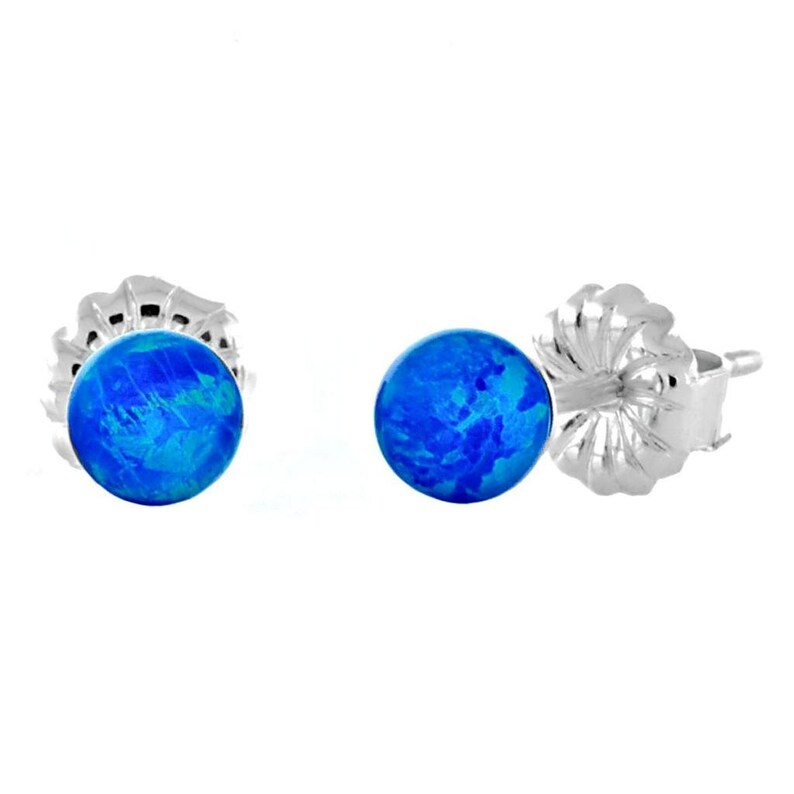 4mm Australian Pacific Blue Opal Ball Stud Post Earrings Etsy