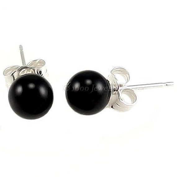 Vintage Oxidized Sterling Silver 925 Black Onyx Ball Petite Charm Pendant