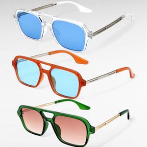 Retro Square Sunglasses for Men & Women | Vintage Style Tinted Lens Shades | Trendy 70s Inspired Eyewear | UV Protection | Gentle Monster image 7