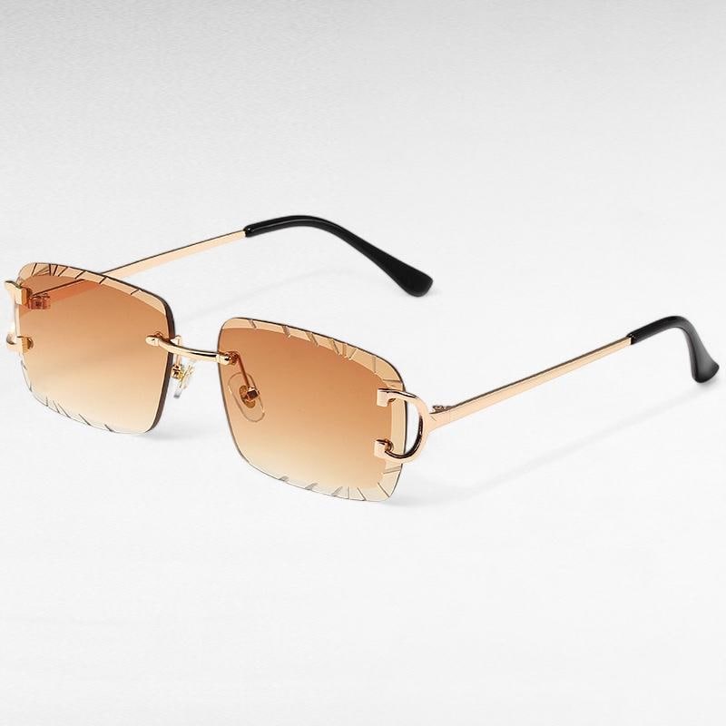 Square Rimless Shades Rimless Square Sunglasses for Women and Men | Gradient Pastel Lens ...