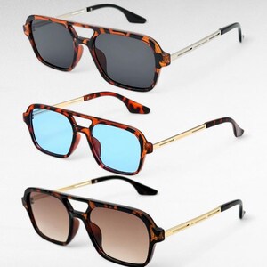 Retro Square Sunglasses for Men & Women | Vintage Style Tinted Lens Shades | Trendy 70s Inspired Eyewear | UV Protection | Gentle Monster image 5
