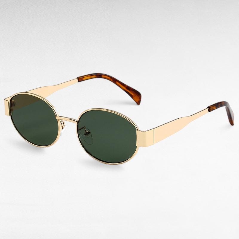 Retro Oval Metal Frame Sunglasses | Vintage Round Shades for  display picture 1