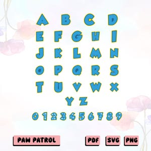 Dog Font SVG Alphabet OTF, Paw Letters, 3D Paw Alphabet Clipart, Paw Font Blue Pink, Paw svg png ttf otf, Vinyl Cut File, Digital Download