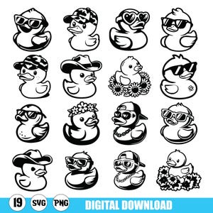 Rubber Duck svg - Rubber Duck Bundle 1 - svg - png - Vector - Silhouette - Cricut - Laser - Digital File