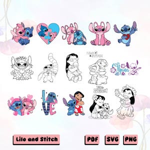 Lilo and Stitch Bundle SVGs, PNGs, Ohana svg, Stitch clip art, Stitch and Angel svgs, Lilo and Stitch-Digital Downloads