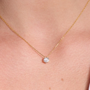 Sierlijke diamanten ketting • Cadeau voor haar • Cadeau voor moeder • Jubileumcadeau • Cadeau voor vriendin • Minimalistische ketting