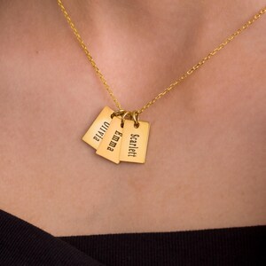 Custom Name Bar Necklace  •  Engraved Bar Necklace • Custom Jewelry •  Mother day gift •  Gold Bar Name Necklace