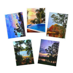 Malerische Grußkarten 5er Pack, Natur Fotografie, Geburtstagskarten, Dankesnotizen, Urlaubsgrüße, künstlerische Postkarten