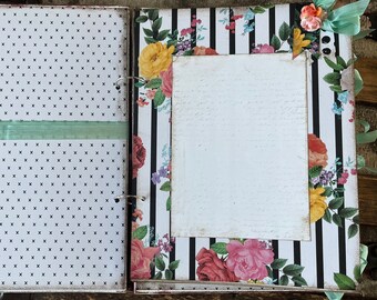 Pink Floral Glam Theme, Handmade Baby Girl Book - Cottage Chic - Baby Girl Gift - Ready to ship