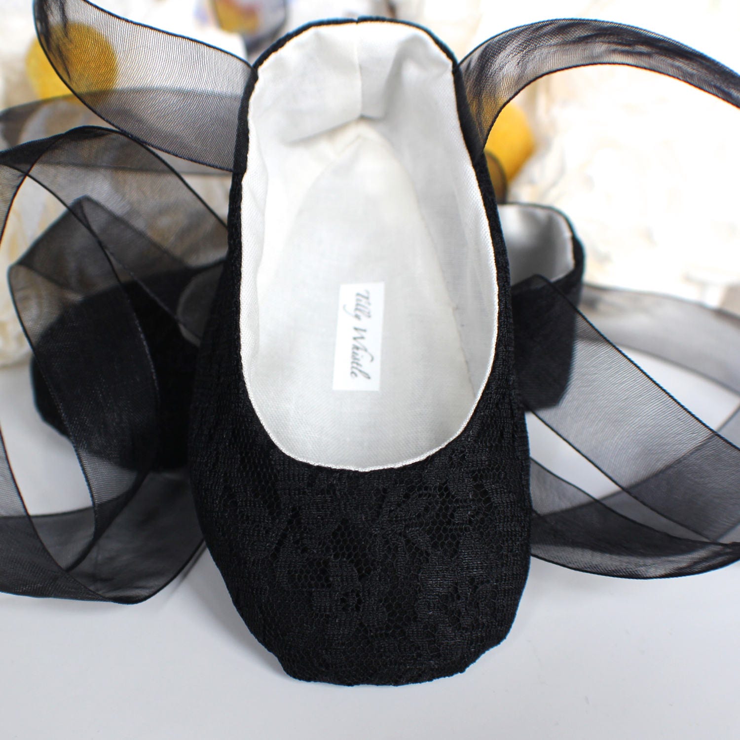 Black Lace Ballet Slippers Flower Girl Shoes Baby and Etsy