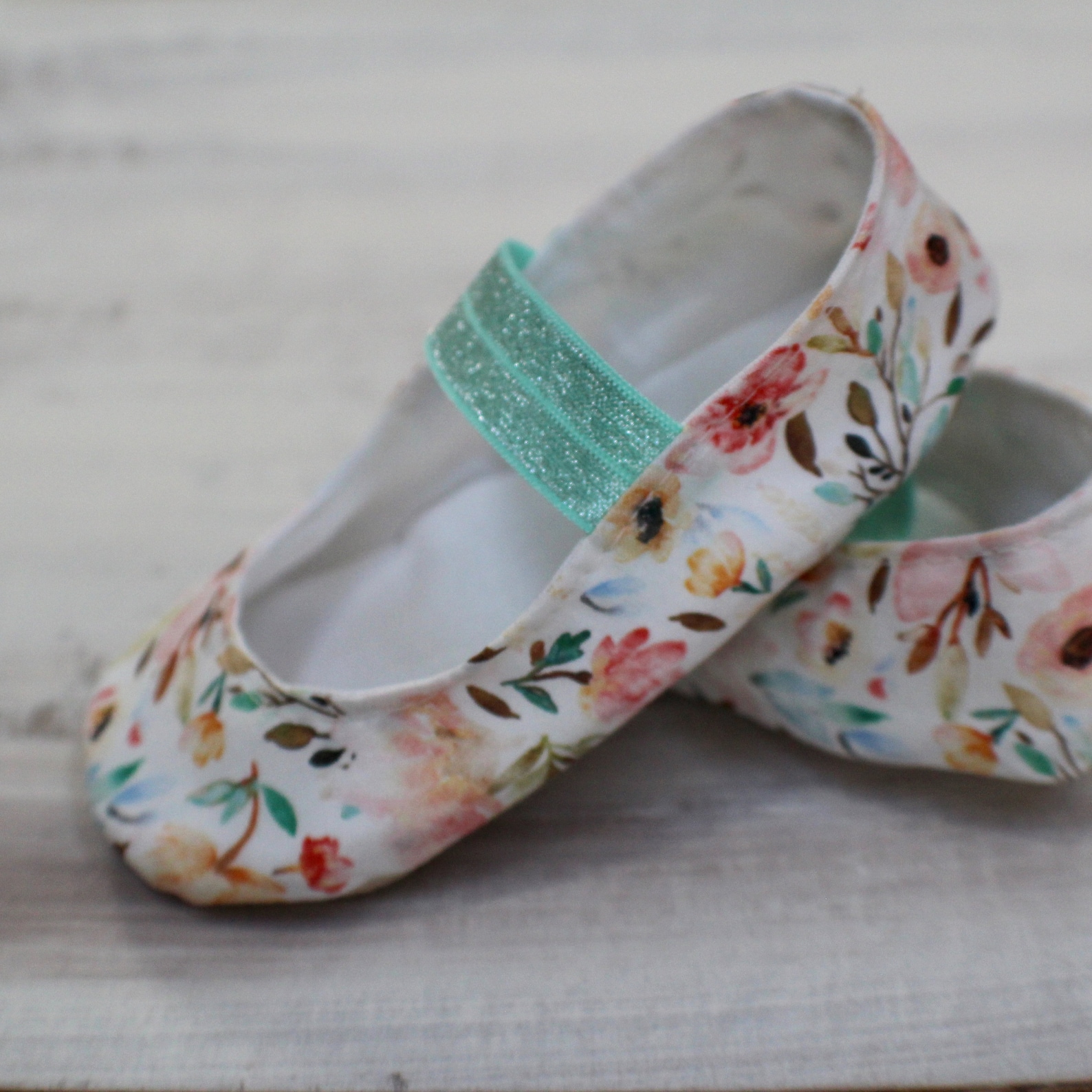 watercolor floral baby girl shoes - ballet flats - toddler girl shoes - princess shoes