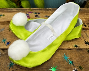 Green Fairy Costume Shoes - Lime Green Halloween Shoes - Baby and Toddler Girl