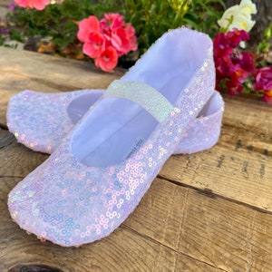Unicorn Costume Shoes - White, Pale Pink Iridescent Halloween Shoes - Flower Girl Shoes - Baby and Toddler Girl - Princess Costume Shoes