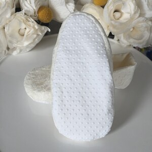 White or Ivory Lace Ballet Slippers Flower Girl Shoes Baby and Toddler Girl Christening Baptism image 5