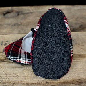Red and Black Plaid Holiday Ballet Slippers Baby and Toddler Girl Shoes Christmas Shoes image 4