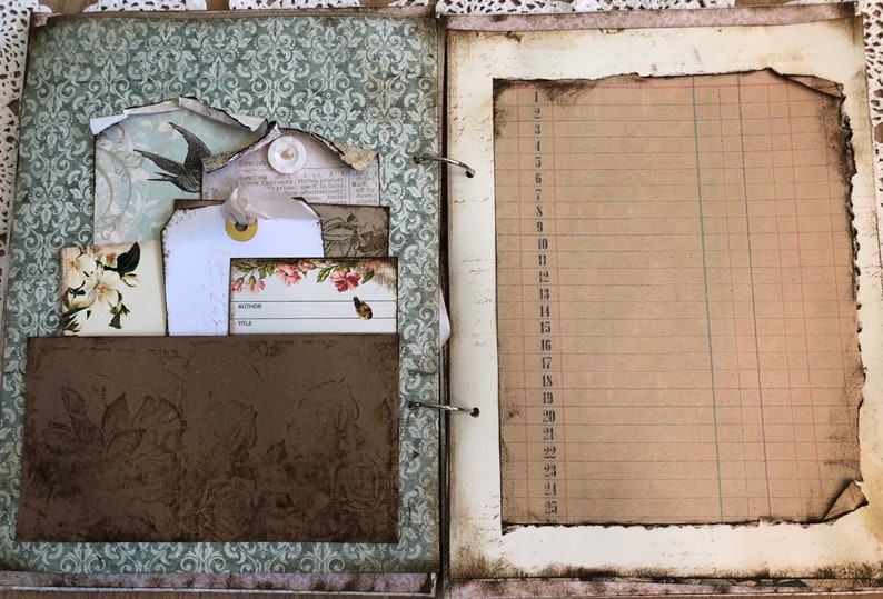 Handmade Rustic Shabby Lace Ready to Ship Blush and Mint Wedding Guest Book