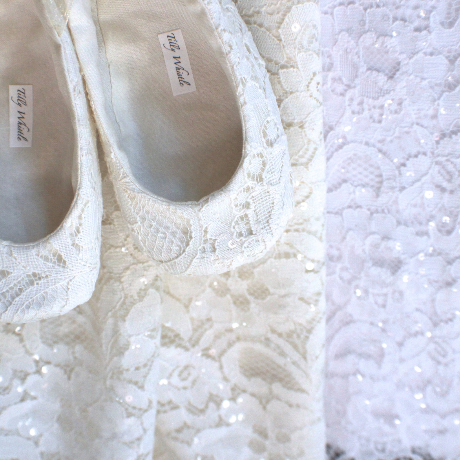 ivory sequin lace ballet slippers - flower girl shoes - baby and toddler girl - christening - baptism