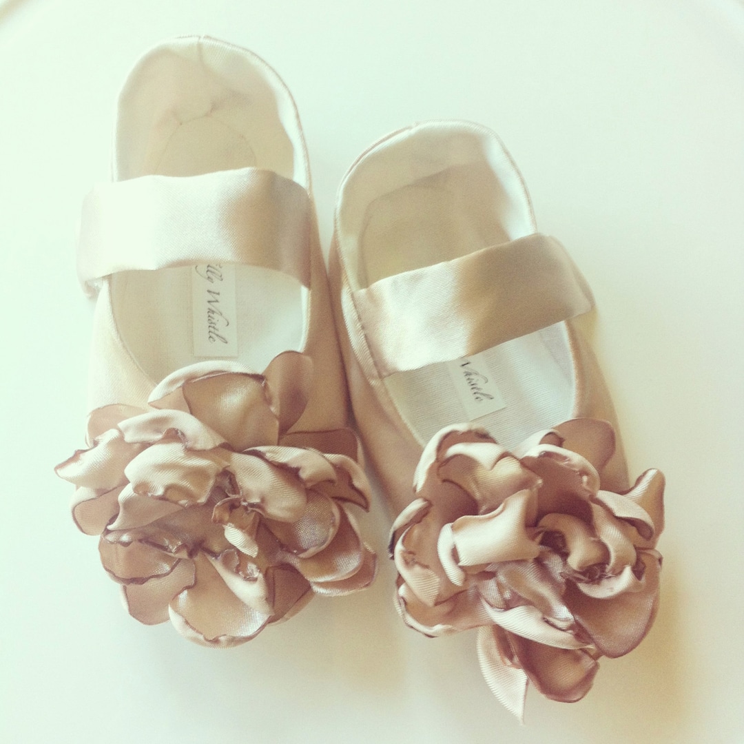 champagne flower girl shoes