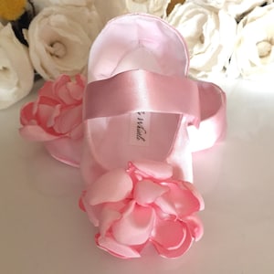 Pink Satin Flower Girl Shoes, Baby Girl Shoes, Toddler Girl Shoes - Valentines Baby