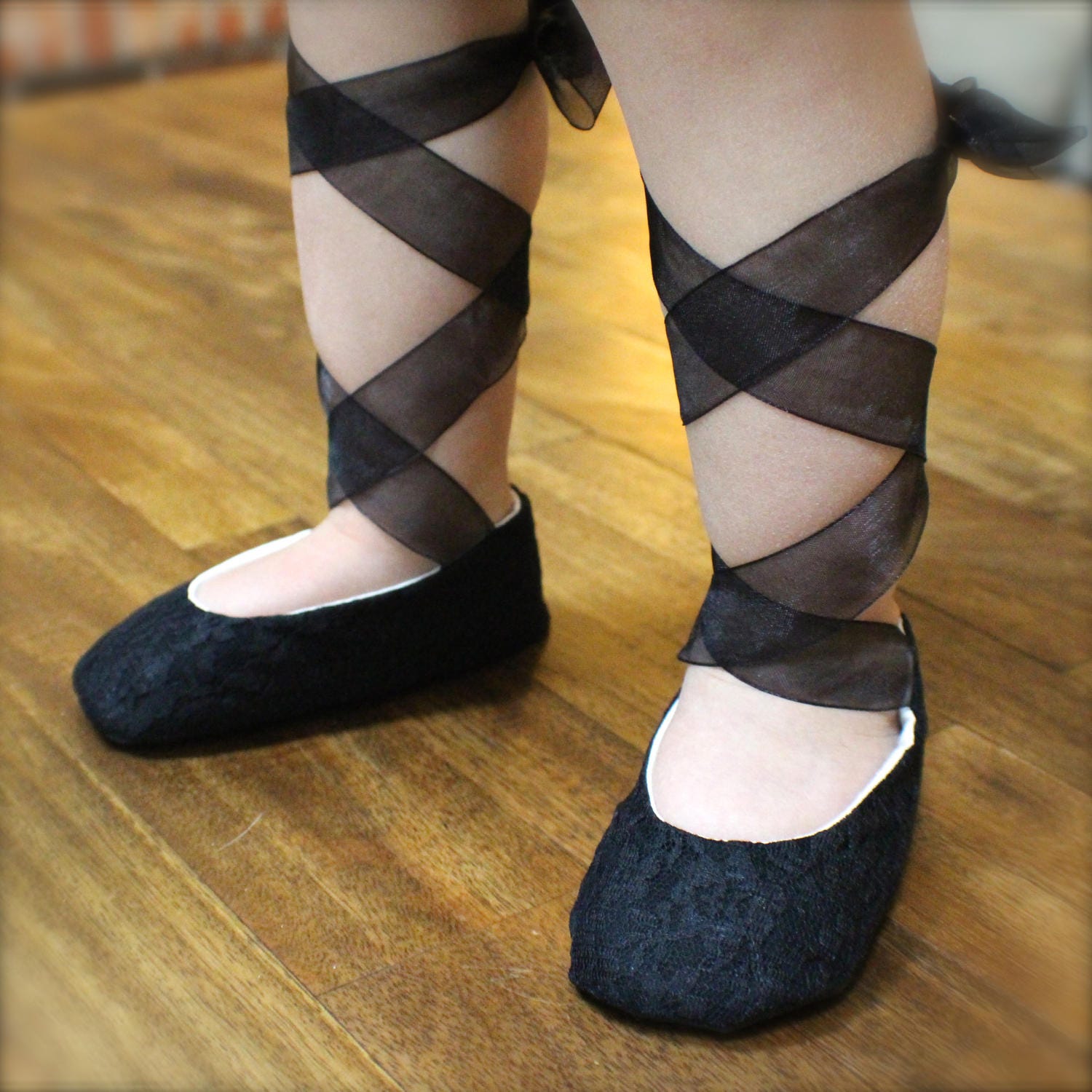 Black Lace Ballet Slippers Flower Girl Shoes Baby and Etsy