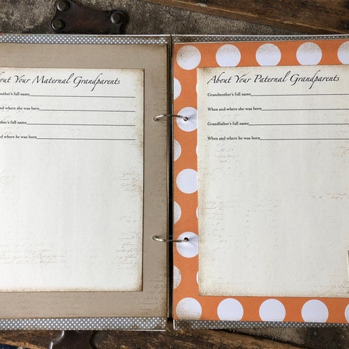 Rustic Baby Boy Book, Orange, Gray, Blue Baby Book, Modern shops Farmhouse Style Handmade Baby Album Scrapbook