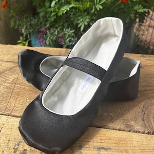 Black Satin Baby Girl Shoes - Ballet Flats - Toddler Girl Shoes - Flower Girl Shoes - Princess Shoes - Holiday Shoes