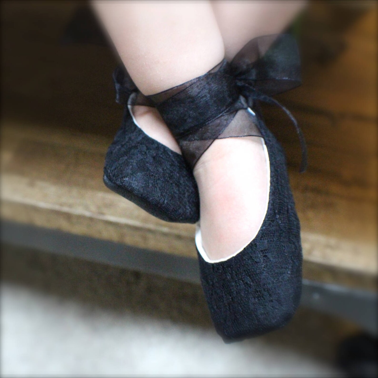 Black Lace Ballet Slippers Flower Girl Shoes Baby and Etsy