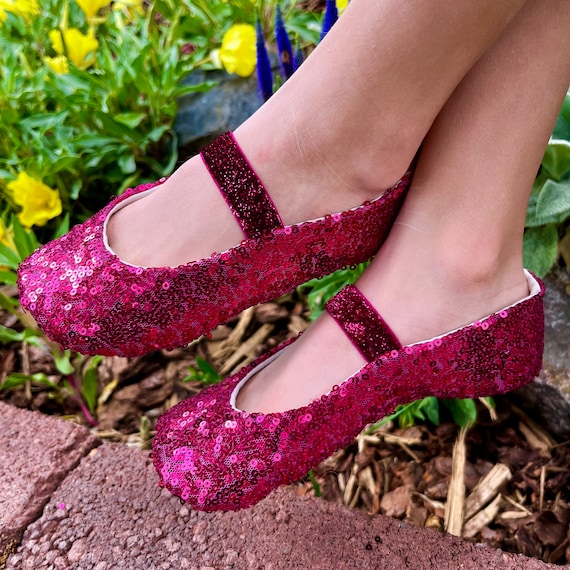 Valentine Shoes Fuchsia Pink Sequin Shoes With Elastic Baby Toddler Girl Shoes Sparkle Shoes Flower Girl Shoes Princess Shoes Etsy