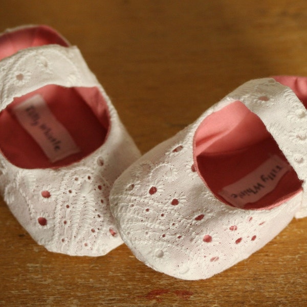 Sweet  Valentine - White and Pink Mary Jane Baby Girl Shoes