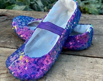 Mermaid Costume Shoes - Purple, Pink, Green Iridescent Halloween Shoes - Flower Girl Shoes - Baby and Toddler Girl - Unicorn Costume Shoes