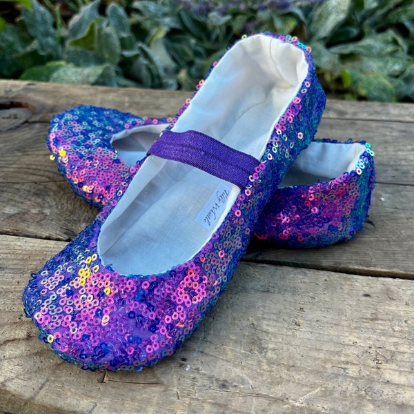 Mermaid Costume Shoes - Purple, Pink, Green Iridescent Halloween Shoes - Flower Girl Shoes - Baby and Toddler Girl - Unicorn Costume Shoes